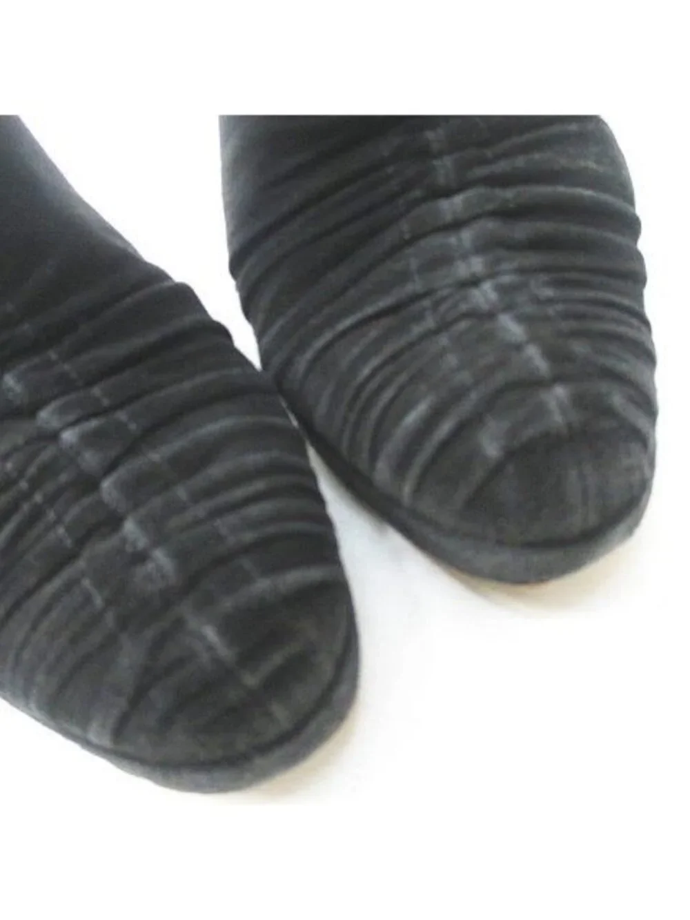 Gucci Booties High Heels Gathered Ribbon 37.5 Black Suede - Picture 9 of 9